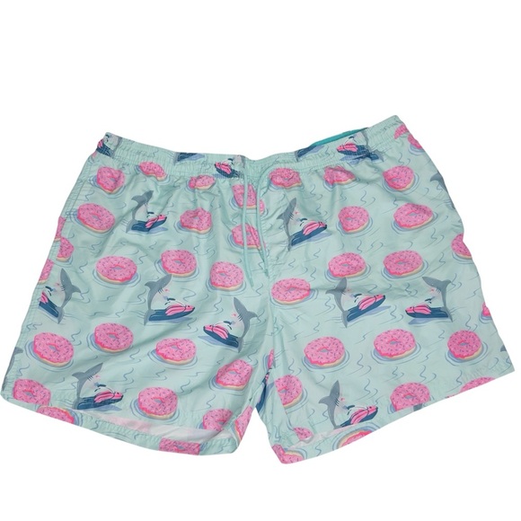 No Boundaries Men’s‎ Swim Trunks Shark & Donut Print Size 3XL - Picture 1 of 5